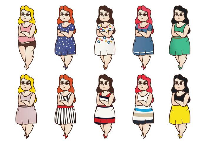 Gratis Plus Size Vrouw Vector