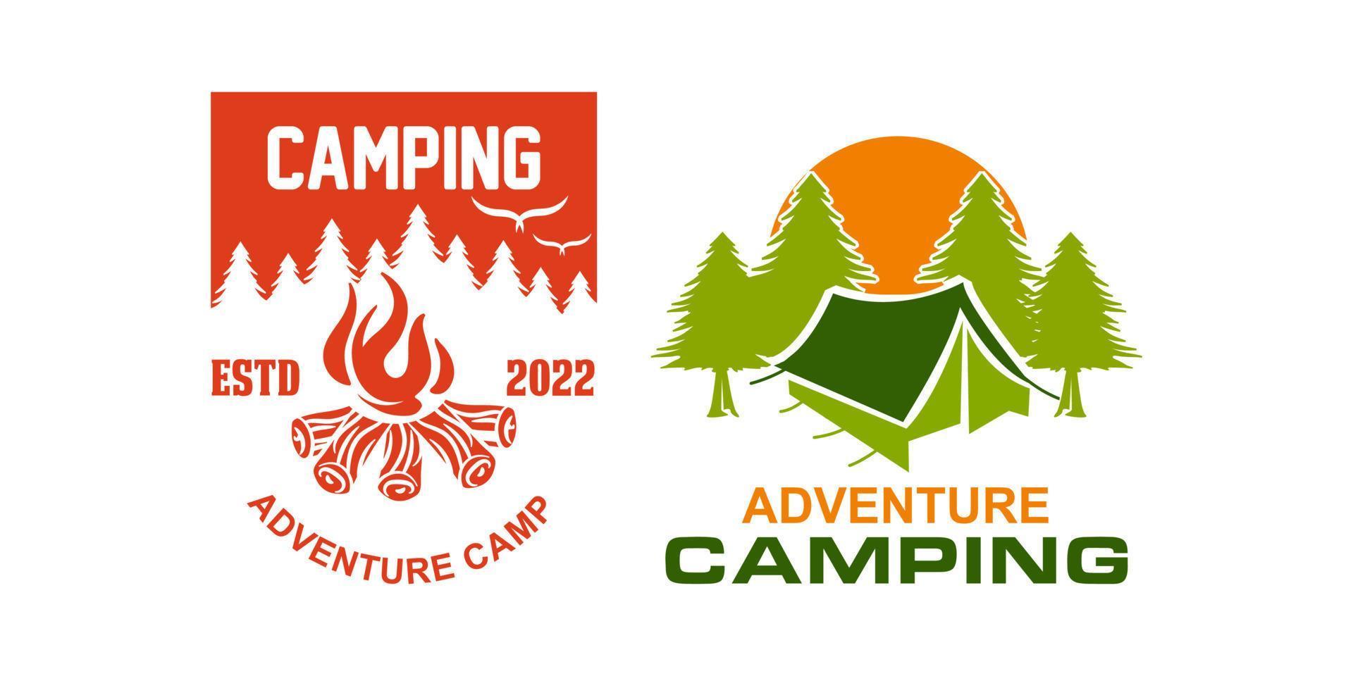 retro vintage camping avontuur logo sjabloon vector