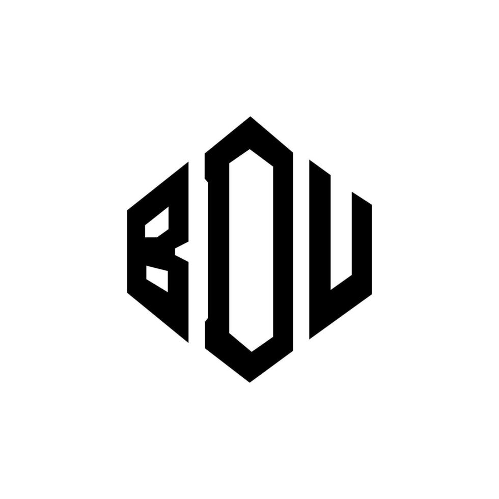 bdu letter logo-ontwerp met veelhoekvorm. bdu veelhoek en kubusvorm logo-ontwerp. bdu zeshoek vector logo sjabloon witte en zwarte kleuren. bdu-monogram, bedrijfs- en onroerendgoedlogo.