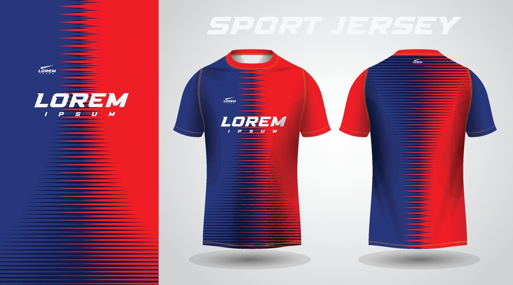 blauw rood sport jersey ontwerp vector