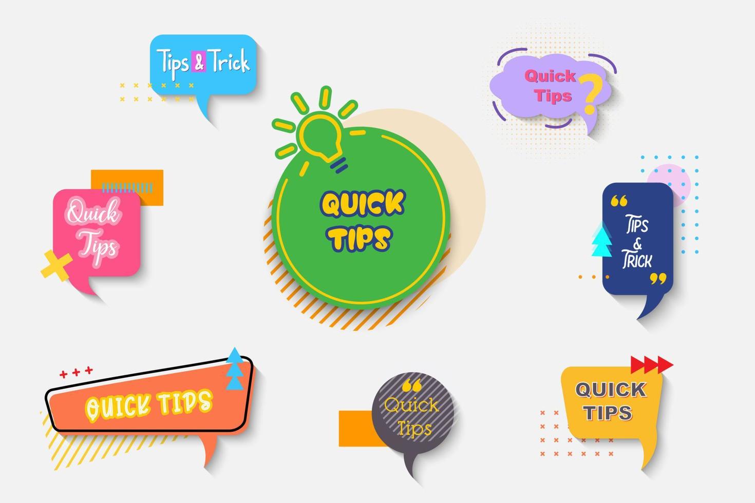 snelle tips truc, faq, vraag en antwoord sticker ontwerpelement vector