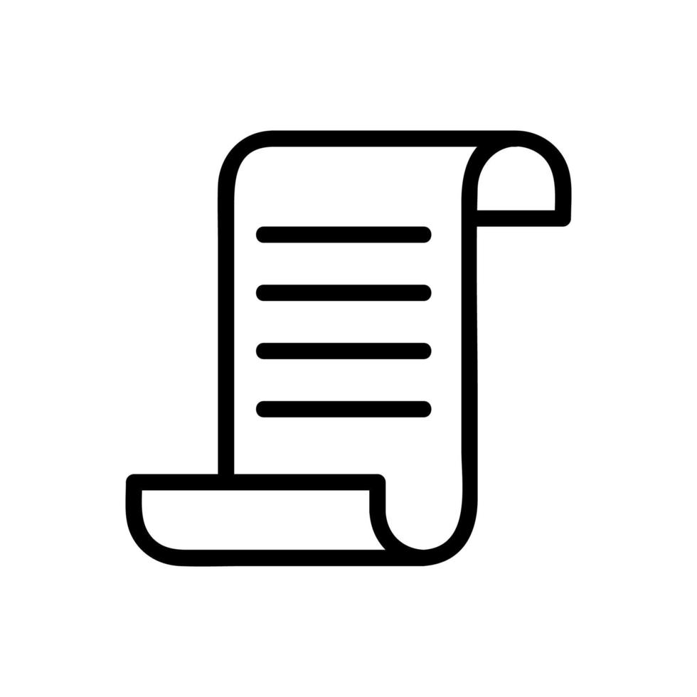 perkamentpapier scroll pictogram vector. geïsoleerde contour symbool illustratie vector