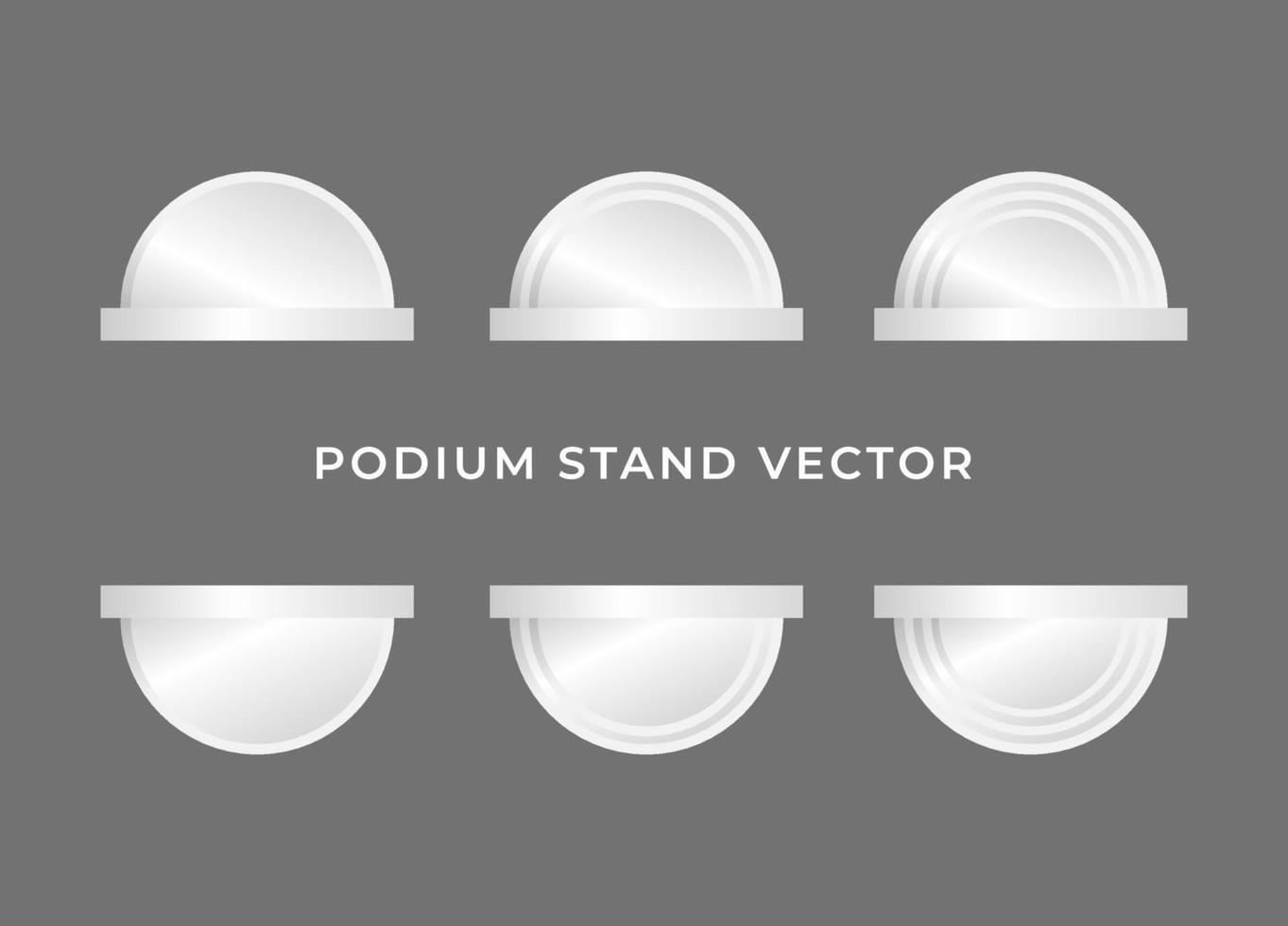 eenvoudige podium staan 3D-vector whit witte vorm. achtergrond of frame zijn verschillende stappen op een grijze achtergrond. het podium kan tekst of product op het podium worden gezet. vector