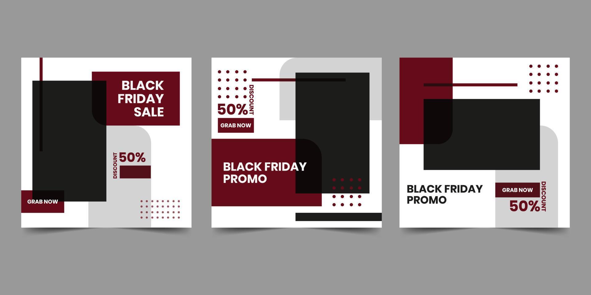 black friday campagne social media post sjablonen. vector