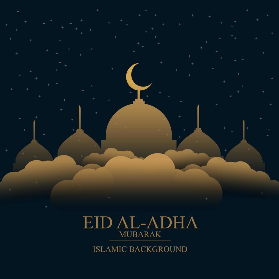 gelukkige eid al adha bakrid festival achtergrond. platte moslim vakantie-sjabloon voor spandoek. religie viering wenskaart. Mubarak vieren evenement achtergrond. vector illustratie