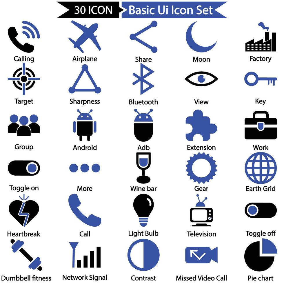 basis ui-pictogrampakket vector