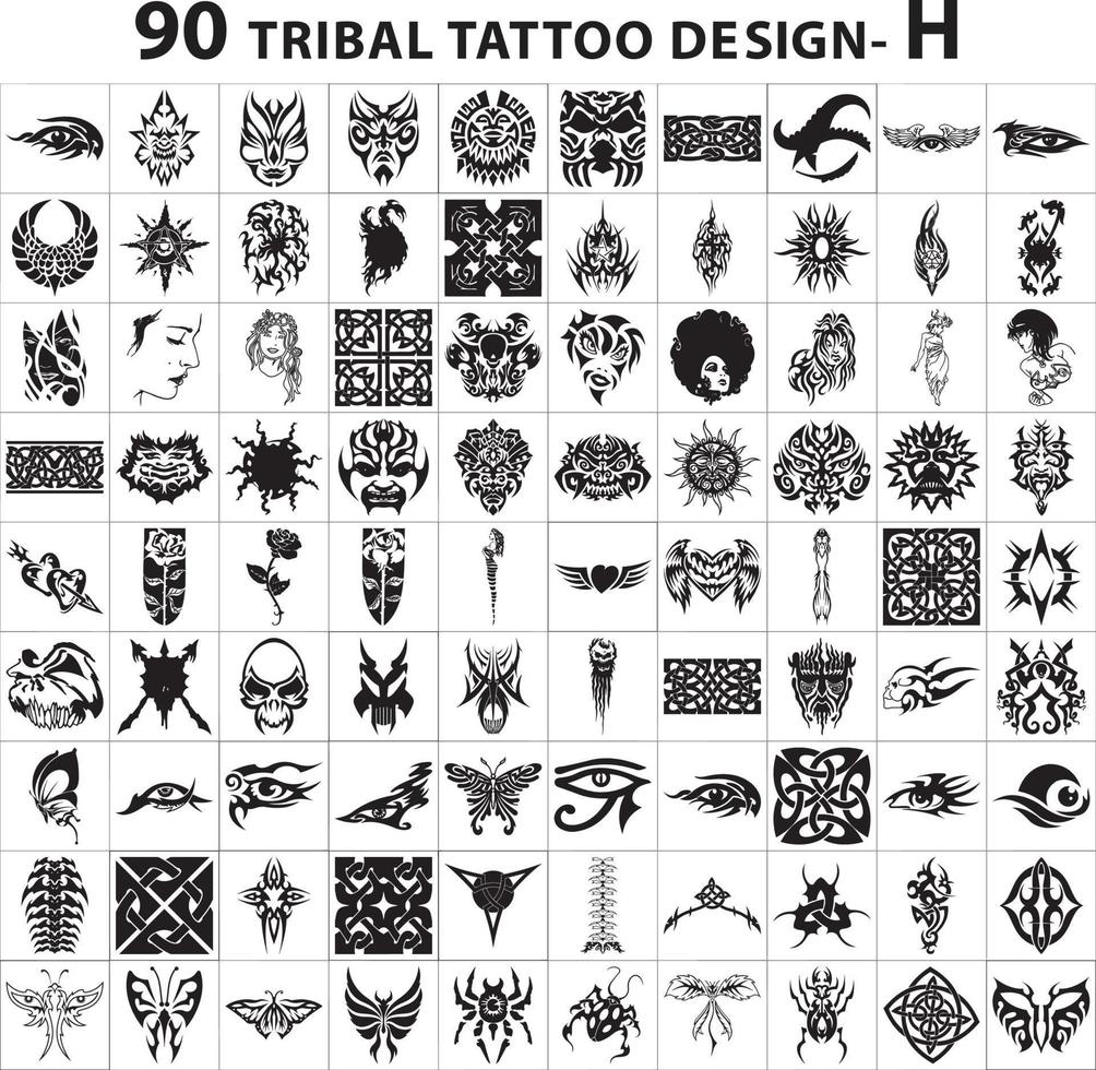 tattoo ontwerp collectie huid stijl tribal bundel vector set element