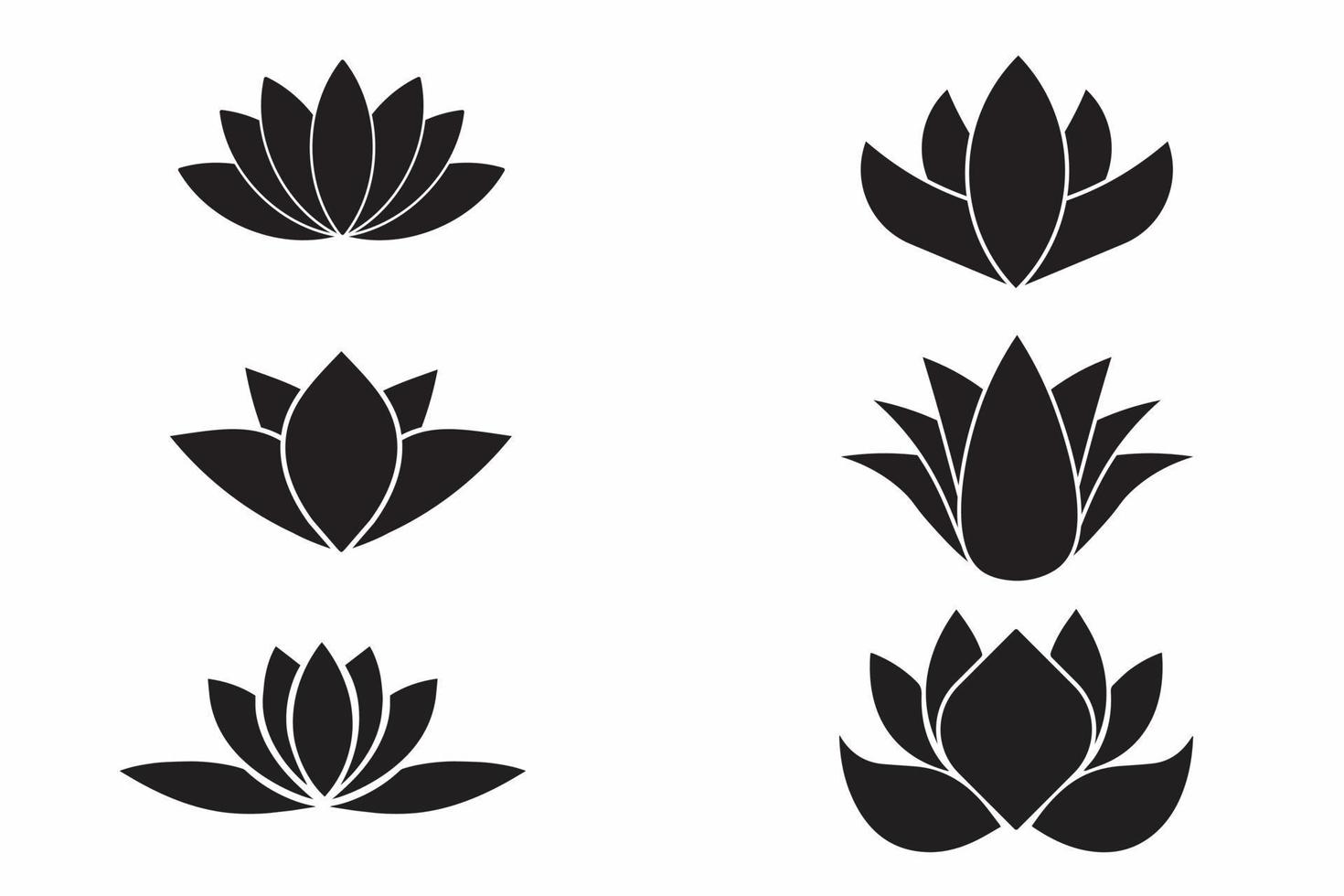 lotus bloemen icoon reeks in vlak stijl, vector illustratie vrij vector