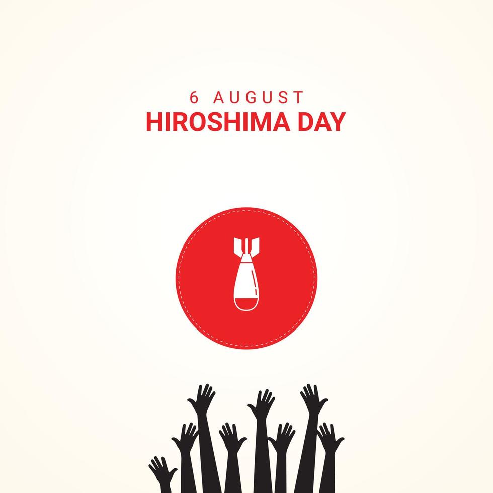 vectorillustratie voor 6 augustus Hiroshima-herdenkingsdag van atoombombardementen op Hiroshima vector