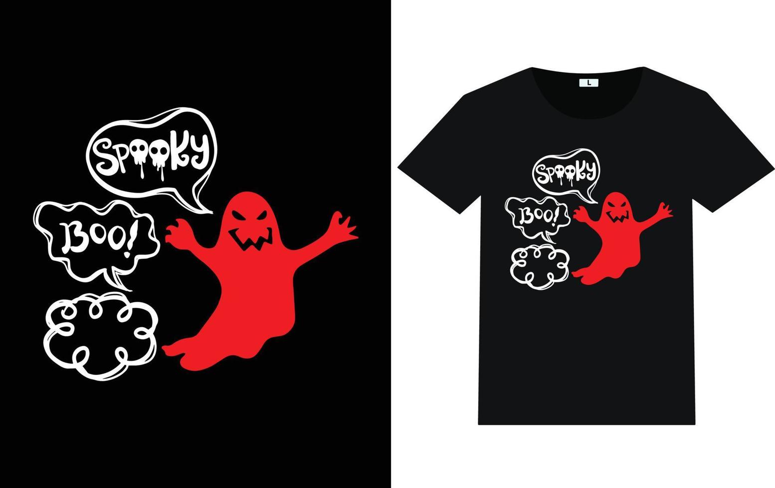 trendy halloween-typografie en grafisch t-shirtontwerp vector