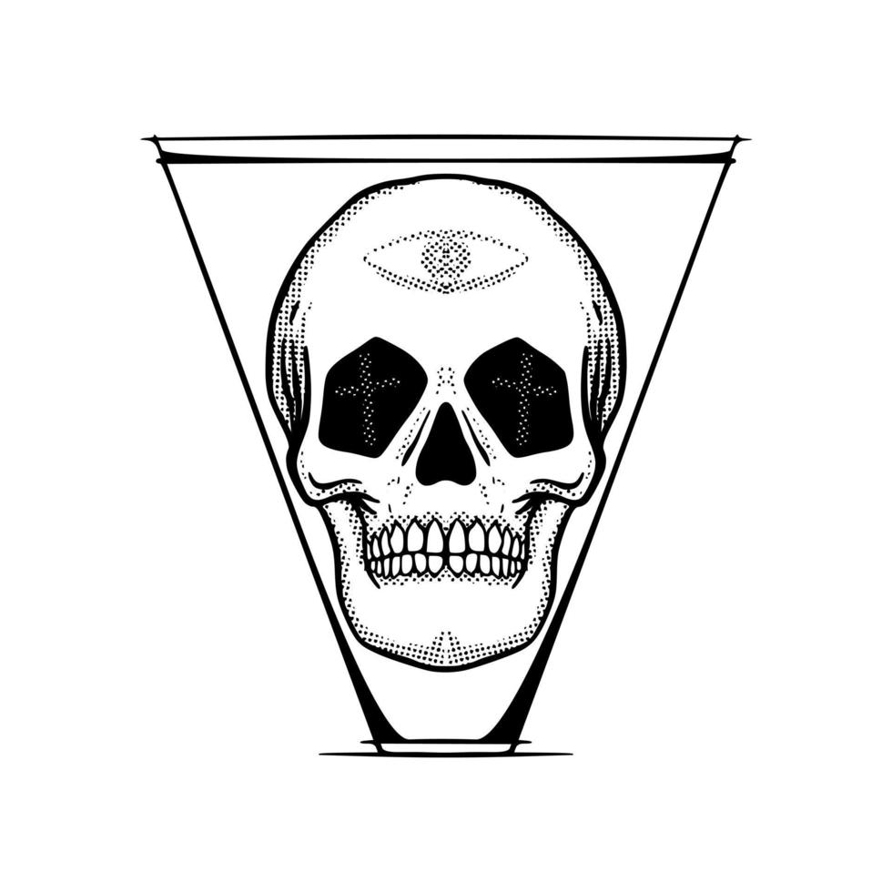 schedel illustratie vector om af te drukken op t-shirt, poster, logo, stickers enz