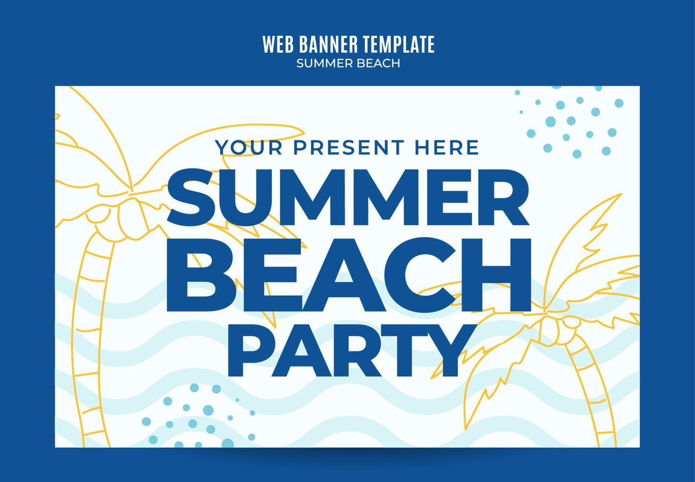 zomerdag - strandfeest webbanner voor sociale media poster, banner, ruimte en achtergrond vector