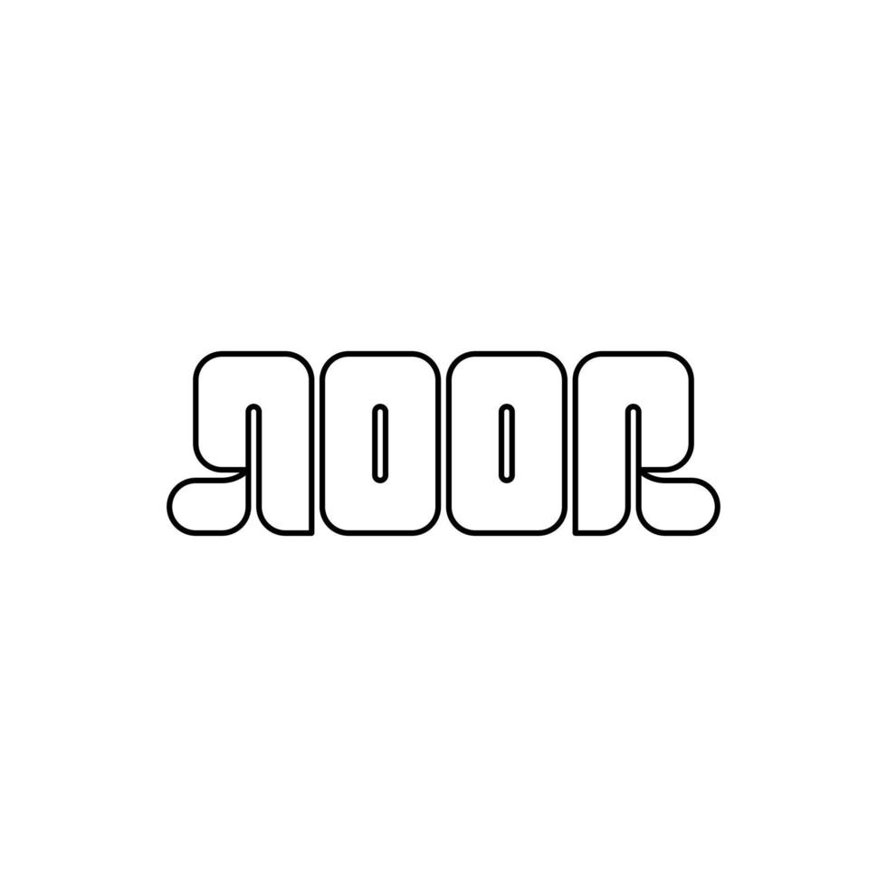 noor ambigram logo-ontwerpideeën vector