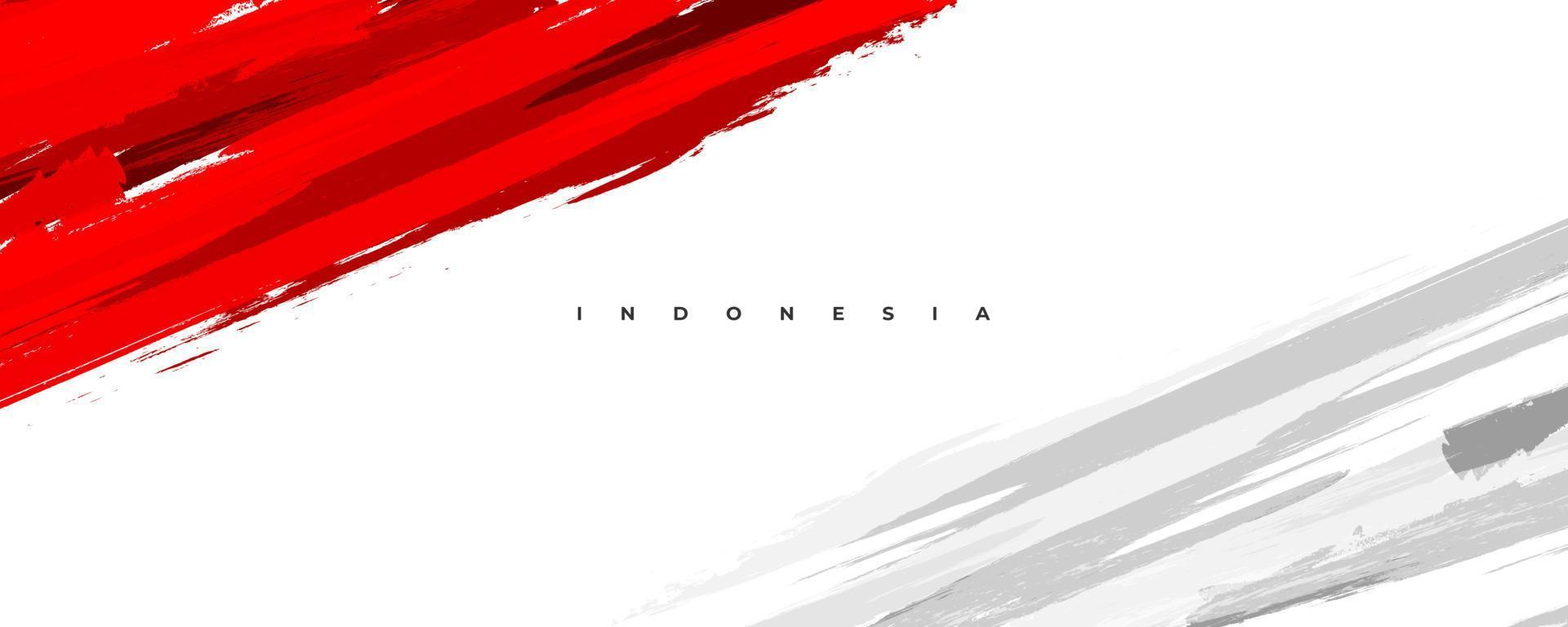 vlag van indonesië met borstel concept. vlag van indonesië in grunge-stijl vector