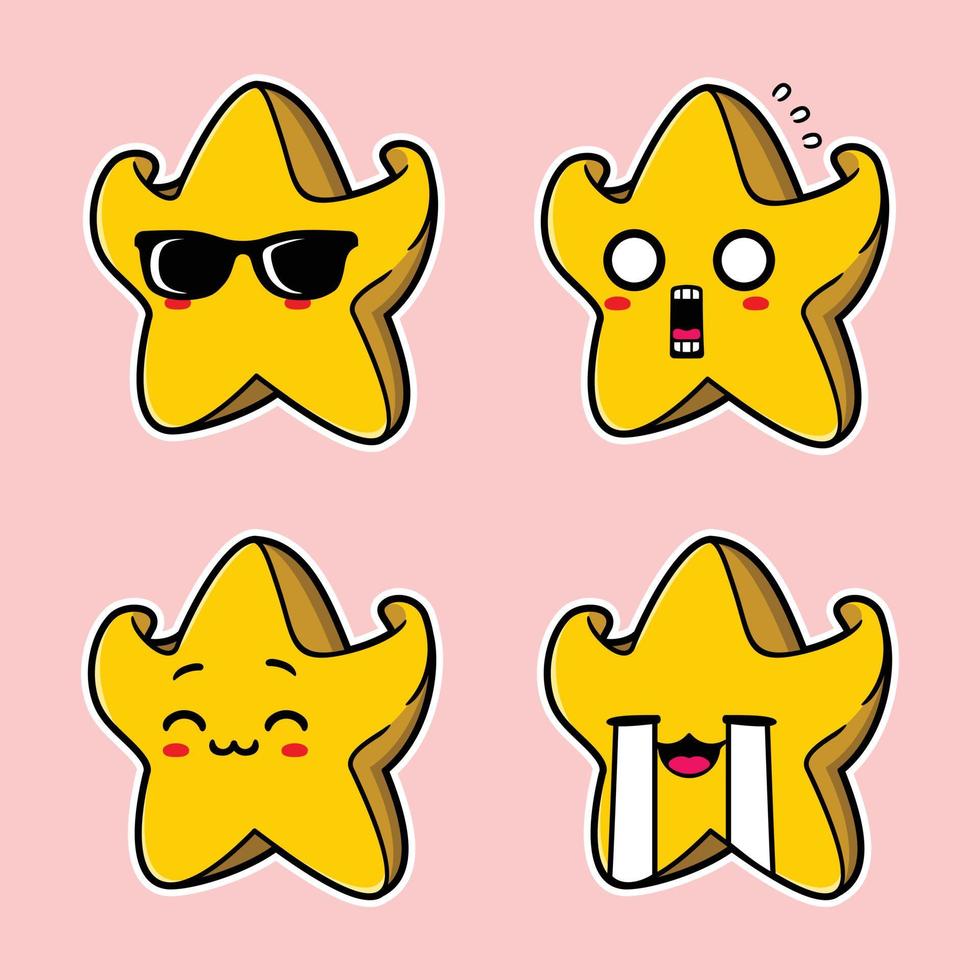 vectorillustratie van schattige ster emoji vector