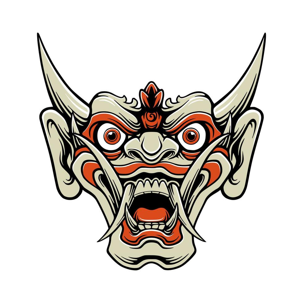 japans samoerai demon masker vector