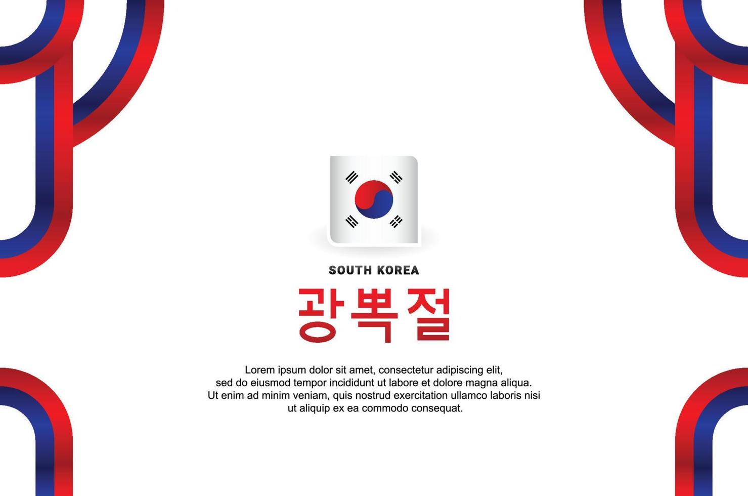 Zuid-Korea Bevrijdingsdag ontwerp achtergrond voor begroeting moment vector