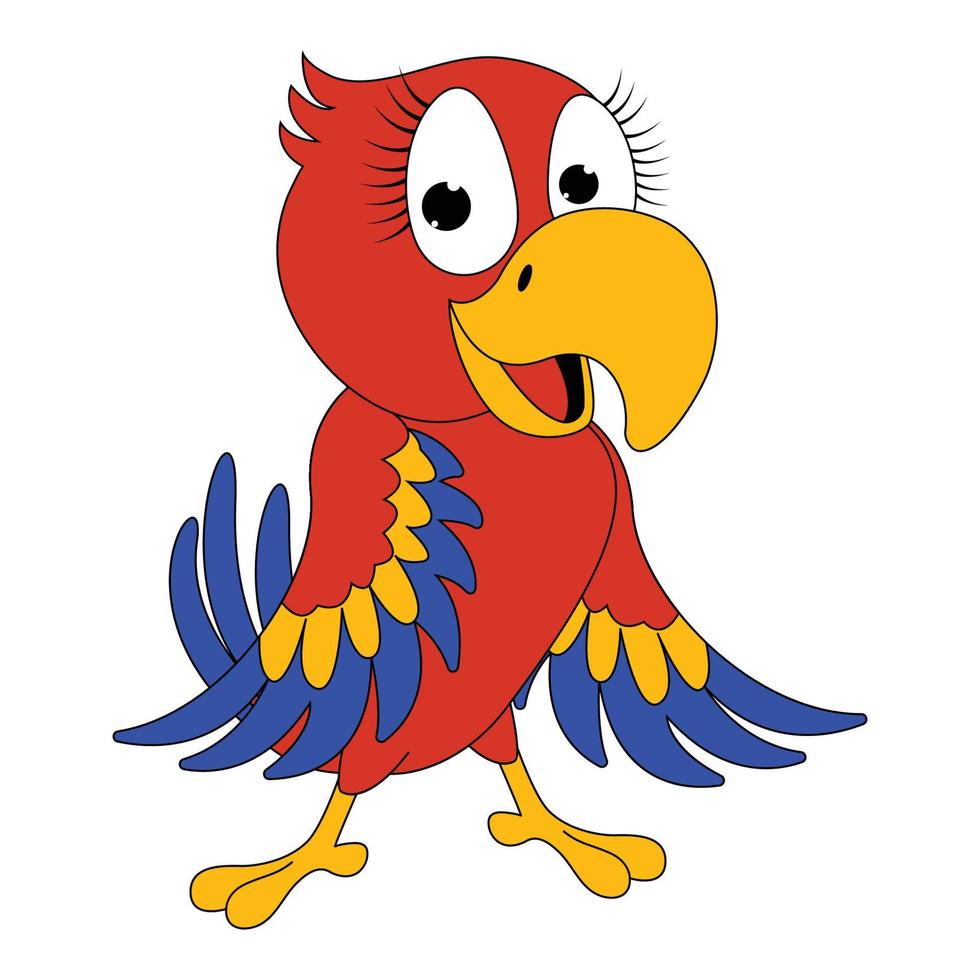 schattige papegaai vogel cartoon afbeelding vector