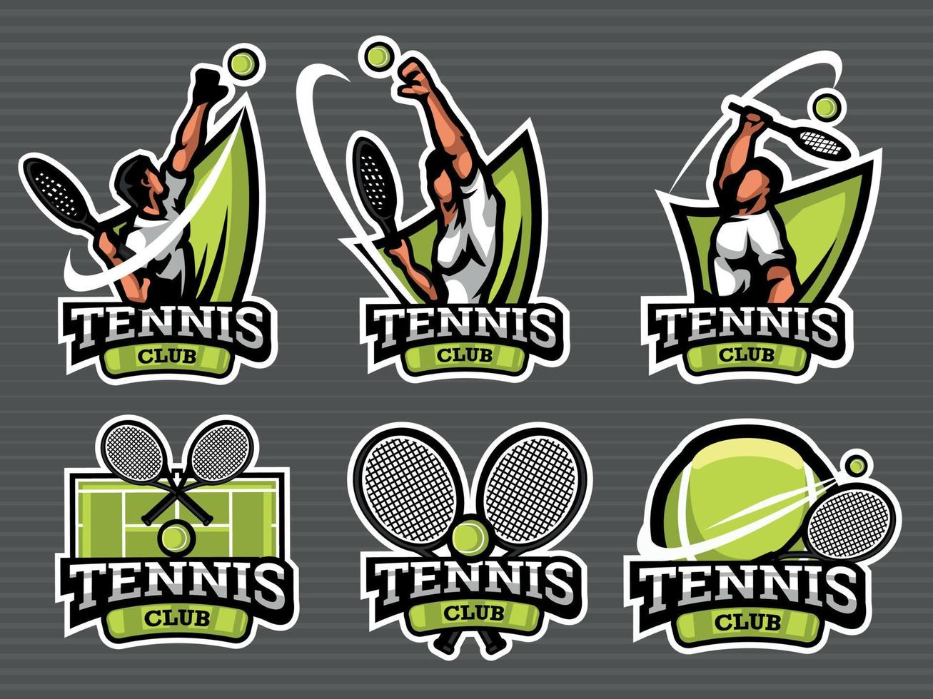 reeks van tennis logos en emblemen vector