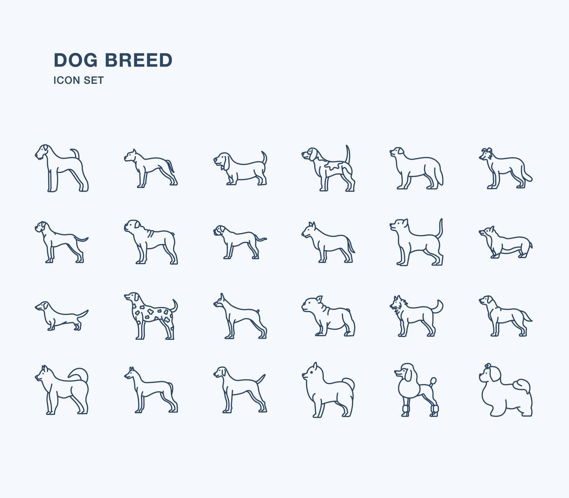 hondenrassen icon set vector