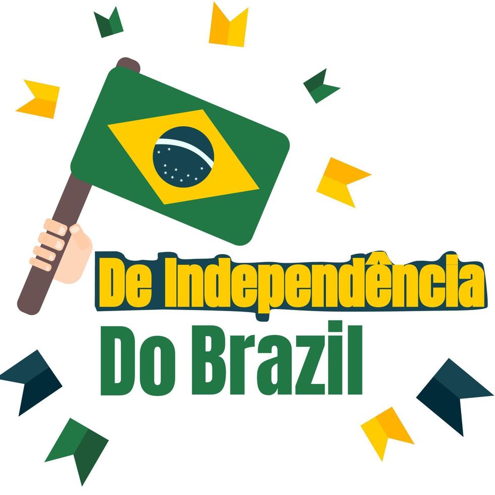 de independencia do brasil 7 de setembro brasil onafhankelijkheidsdag. brasil onafhankelijkheid sjabloon met lint en vlag decoratie voor ons sjabloonontwerp. vector