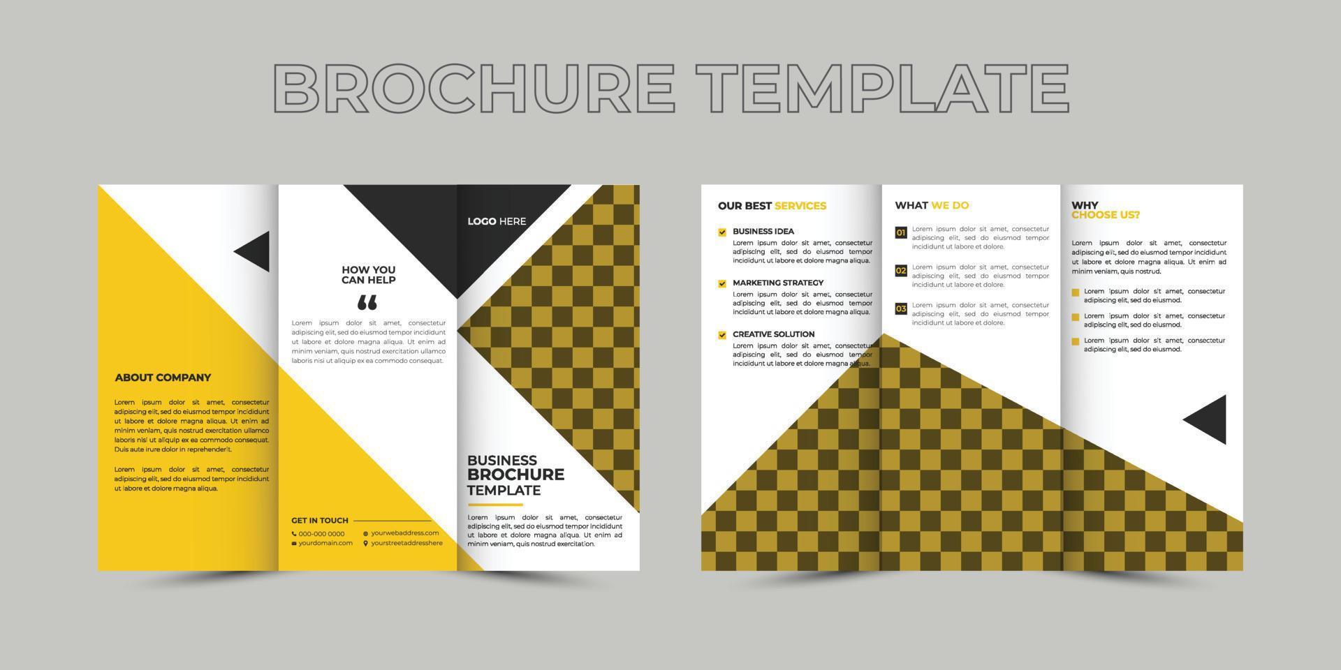 driebladige brochure, zakelijk, bureau, creatief, marketing, sjabloon, afdrukken, a4, vector