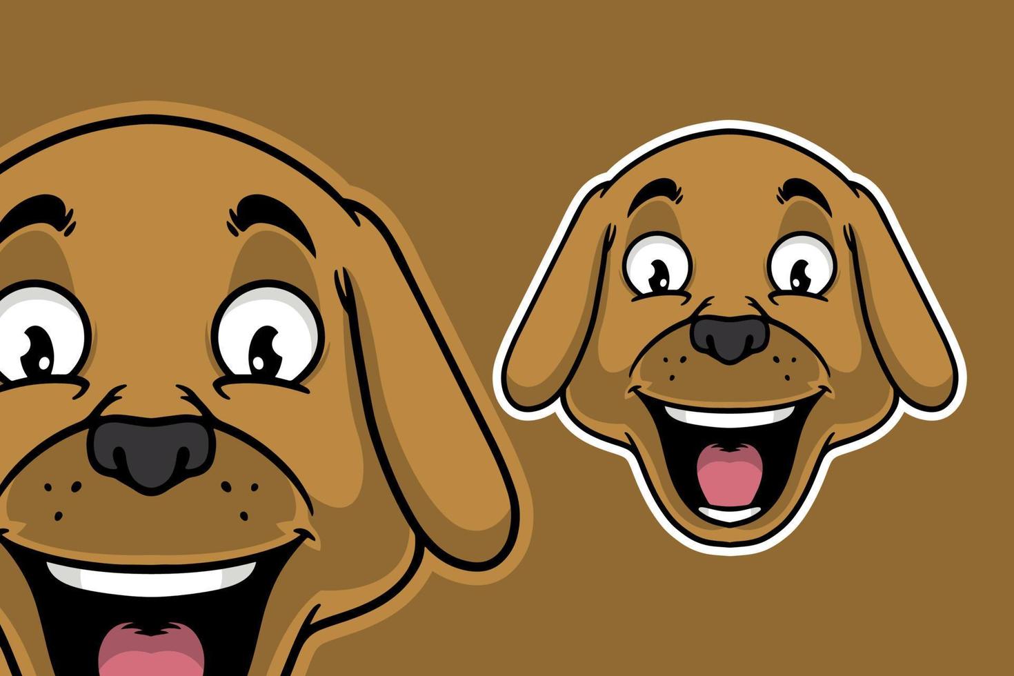 hond hoofd mascotte vector illustratie cartoon stijl