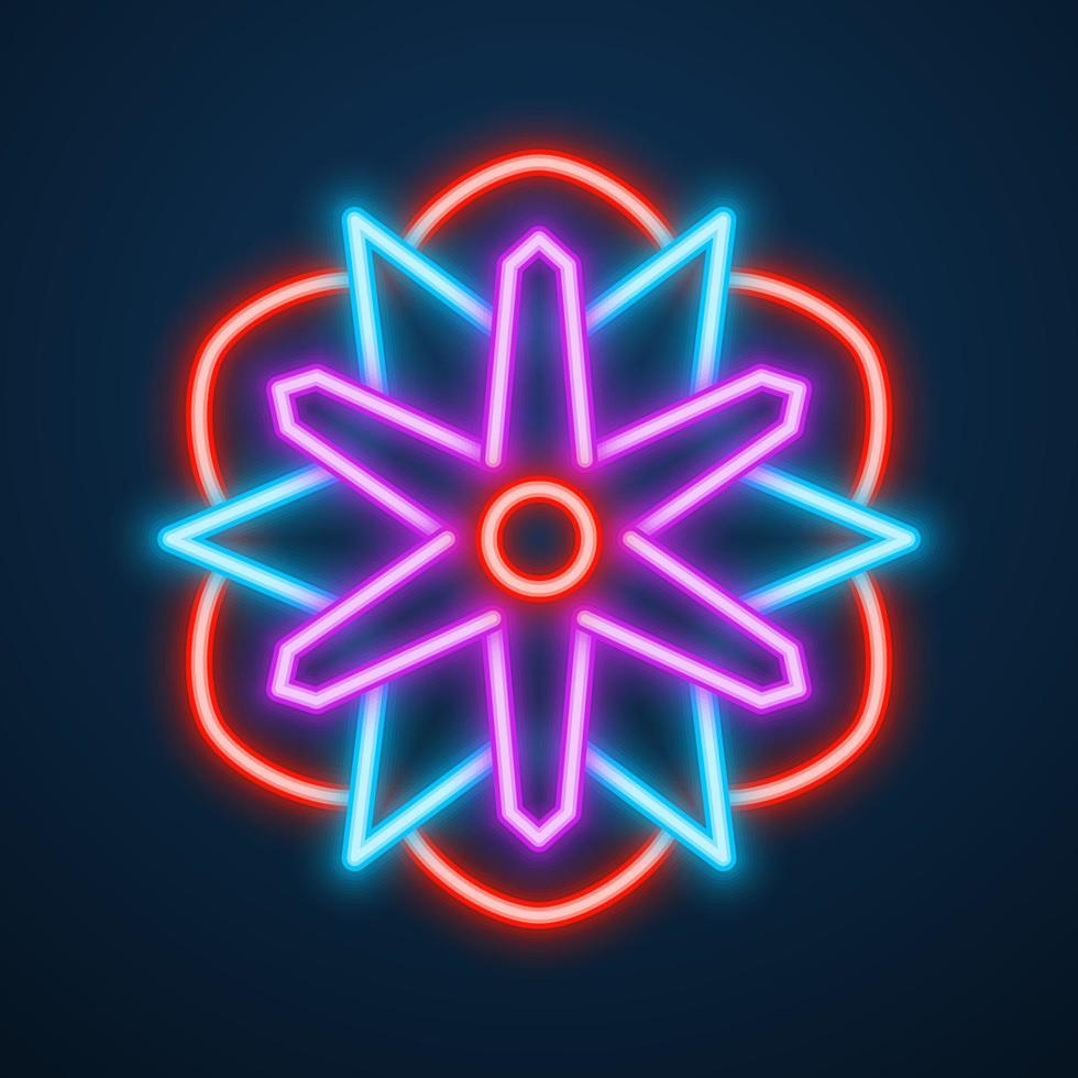 mandala bloem neon effect vector