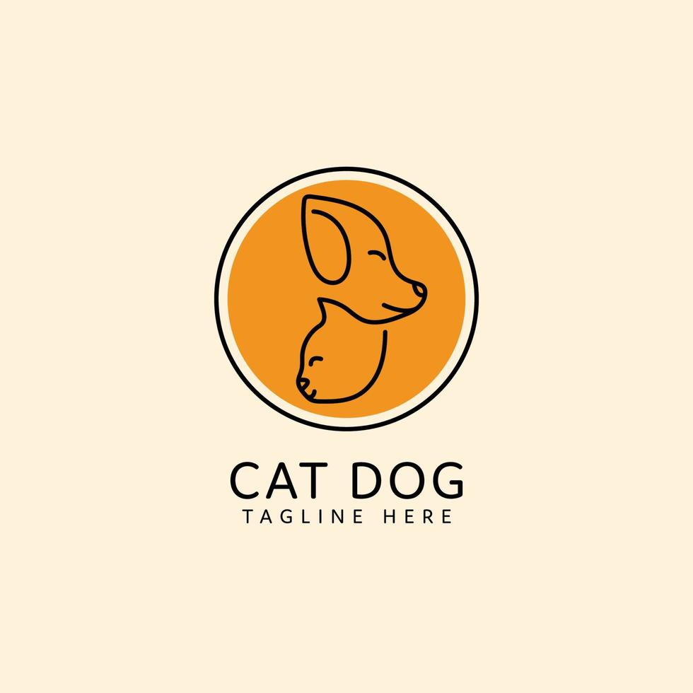 logo-ontwerp voor katten- en hondenverzorging vector