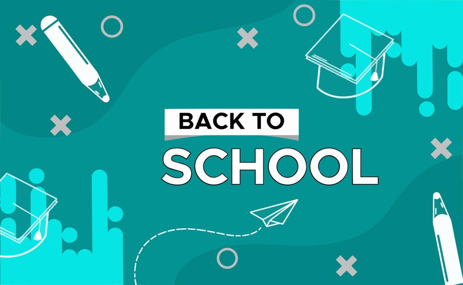 terug naar school verkoop horizontale banner. eerste schooldag, vectorillustratie vector