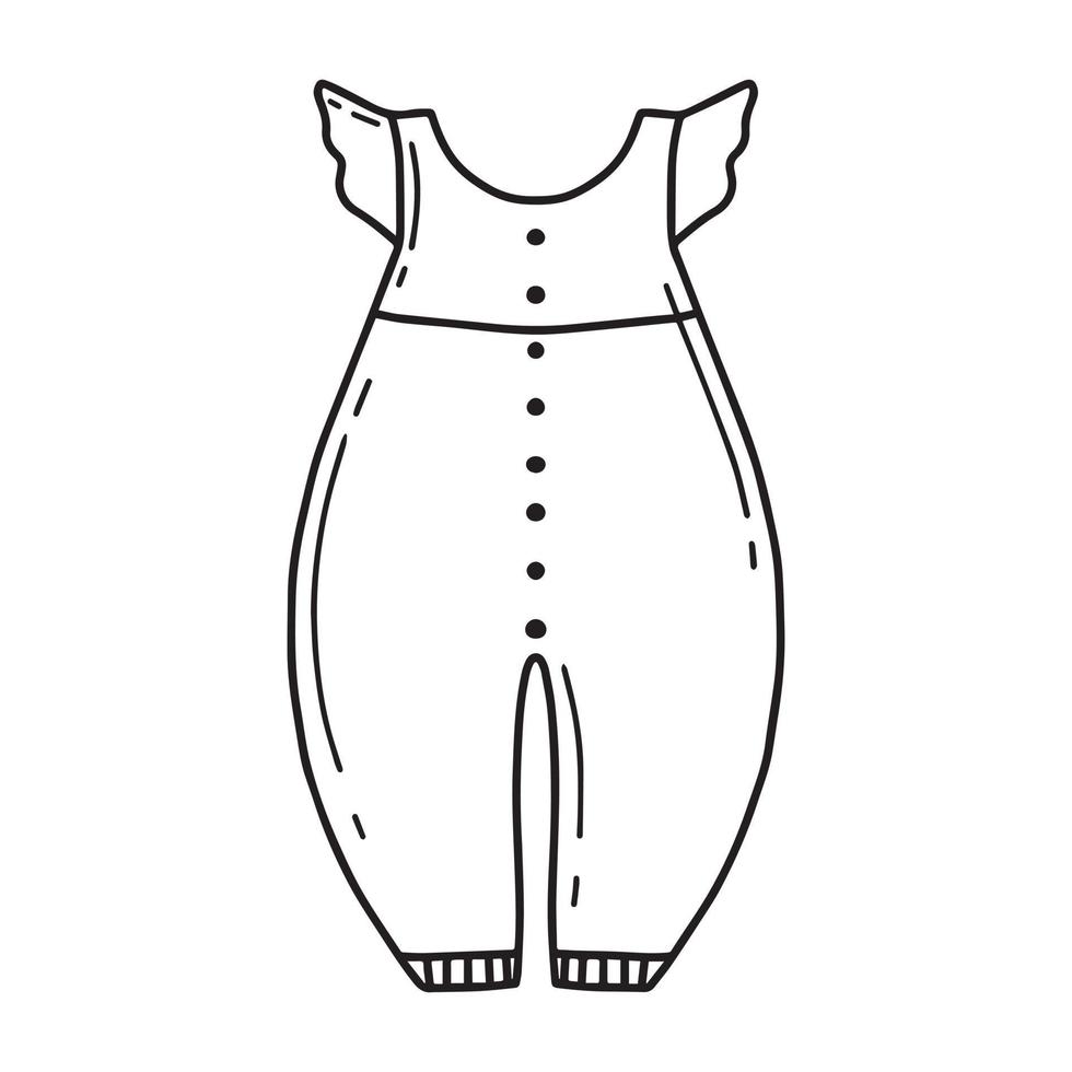 rompertjes. jumpsuit in doodle-stijl. vectorillustratie. vector