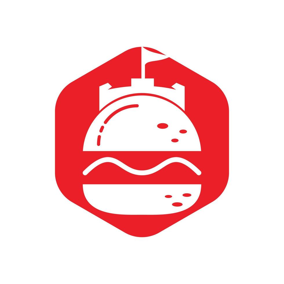 hamburger kasteel vector logo ontwerp.