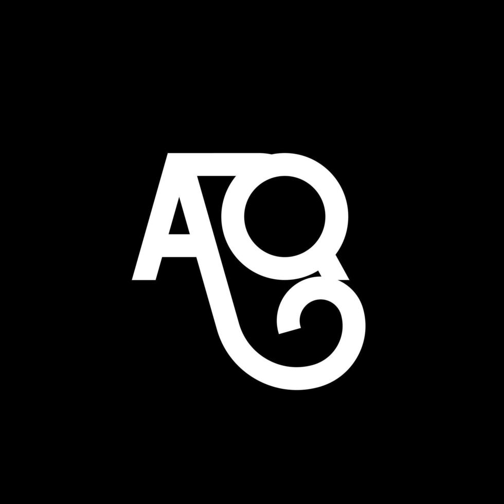 aq brief logo ontwerp op zwarte achtergrond. aq creatieve initialen brief logo concept. aq brief ontwerp. aq wit letterontwerp op zwarte achtergrond. aq, aq-logo vector