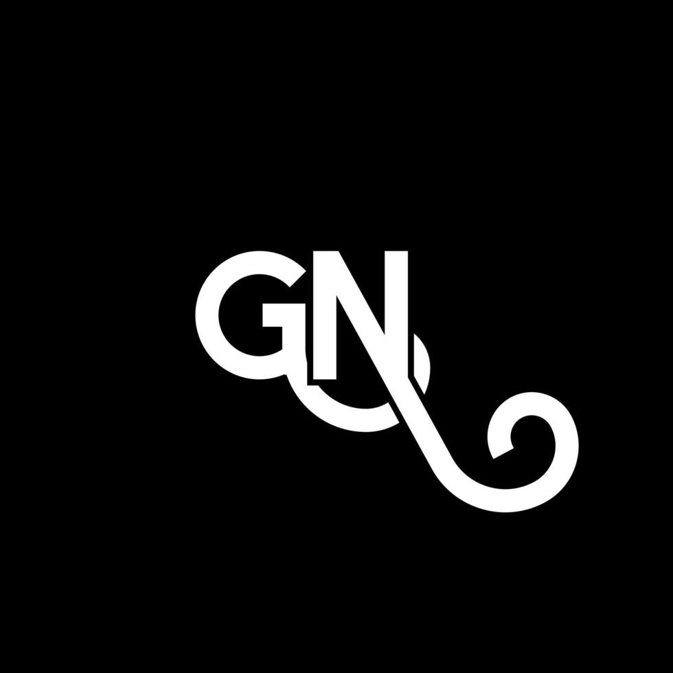 gn brief logo ontwerp op zwarte achtergrond. gn creatieve initialen brief logo concept. gn brief ontwerp. gn wit letterontwerp op zwarte achtergrond. gn, gn-logo vector
