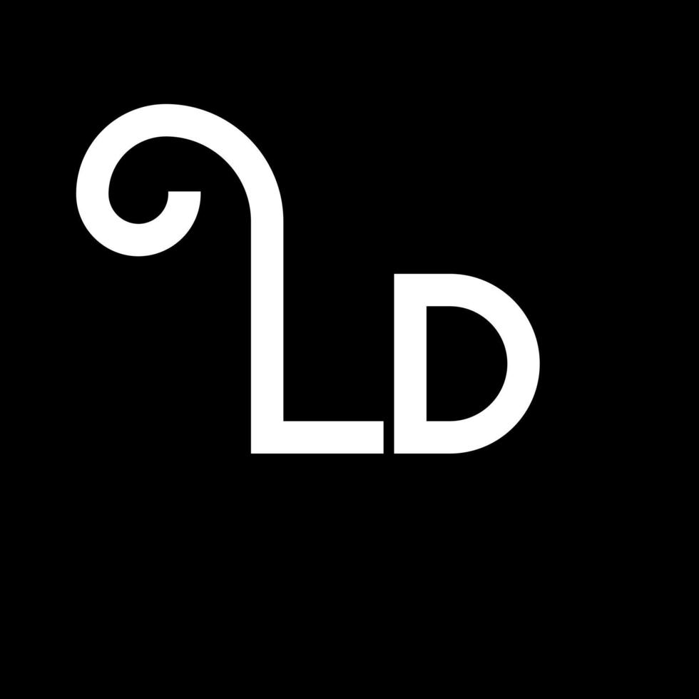 ld brief logo ontwerp. beginletters ld logo icoon. abstracte letter ld minimale logo ontwerpsjabloon. ld brief ontwerp vector met zwarte kleuren. ld-logo