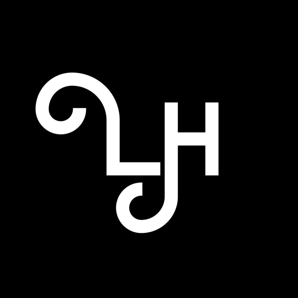 lh brief logo ontwerp. beginletters lh logo icoon. abstracte letter lh minimale logo ontwerpsjabloon. lh brief ontwerp vector met zwarte kleuren. lh-logo