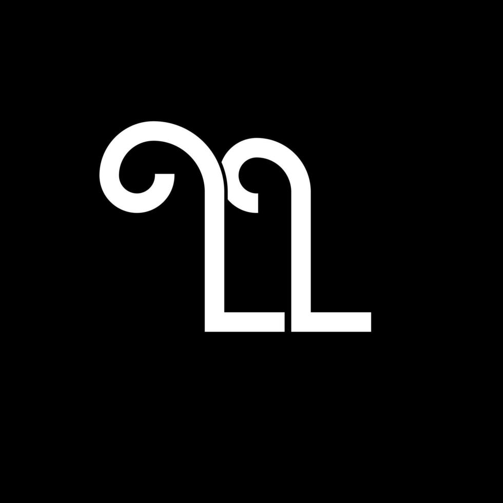 ll brief logo ontwerp. beginletters ll logo icoon. abstracte letter ll minimale logo ontwerpsjabloon. ll brief ontwerp vector met zwarte kleuren. ll logo