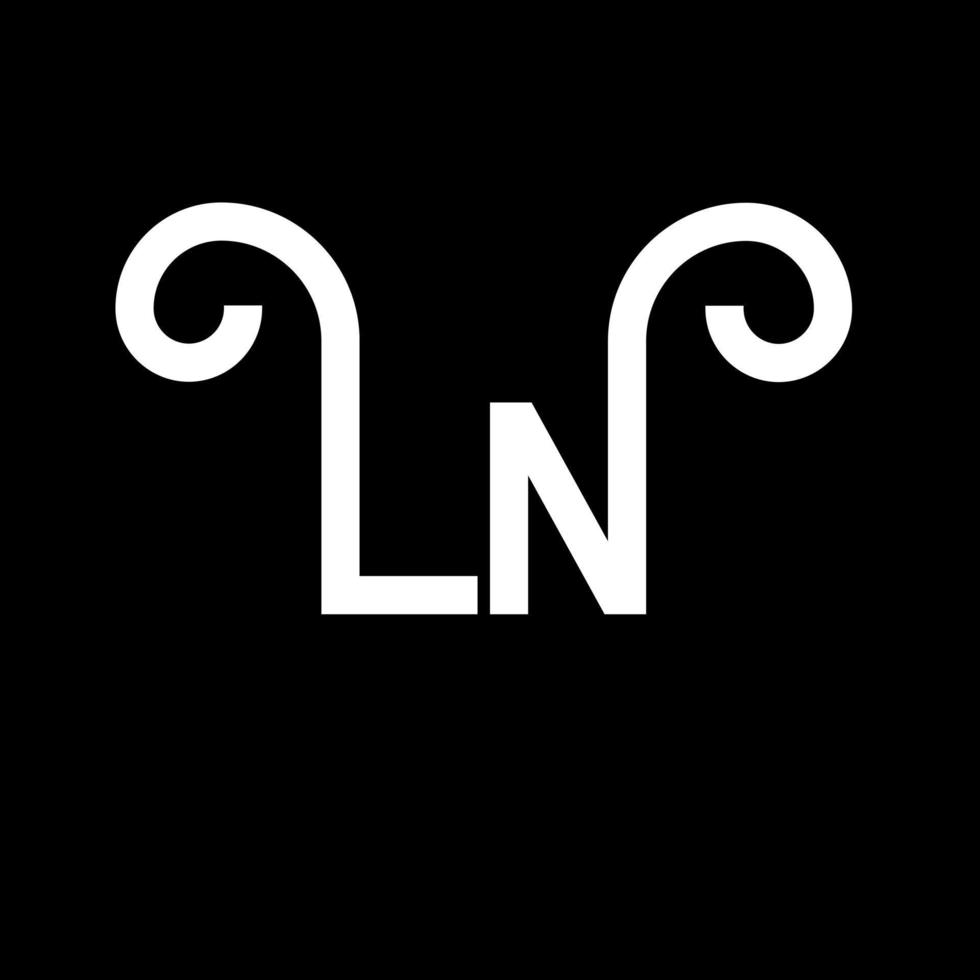 ln brief logo ontwerp. beginletters ln logo icoon. abstracte letter ln minimale logo ontwerpsjabloon. ln brief ontwerp vector met zwarte kleuren. ln logo