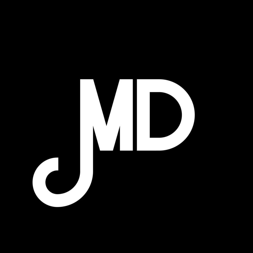 md brief logo ontwerp. beginletters md logo icoon. abstracte letter md minimale logo ontwerpsjabloon. md brief ontwerp vector met zwarte kleuren. md-logo