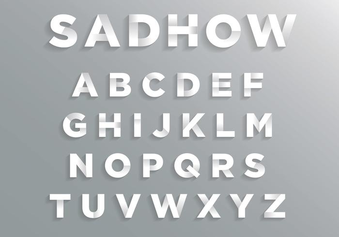 Lettertype met zachte schaduw vector