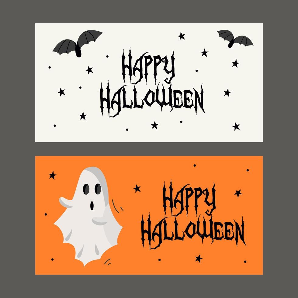 vector set uitnodigingssjablonen of posters voor een halloween-feest, vectorillustratie.