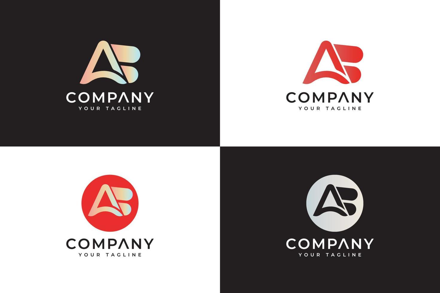 luxe brief ab monogram logo ontwerp vector