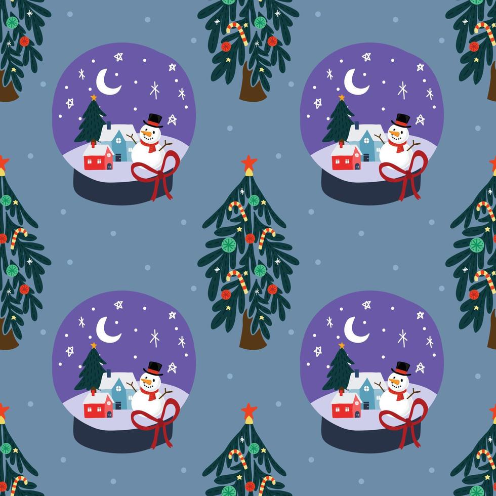schattig Kerstmis items naadloos patroon ontwerp voor omhulsel papier blauw achtergrond vector