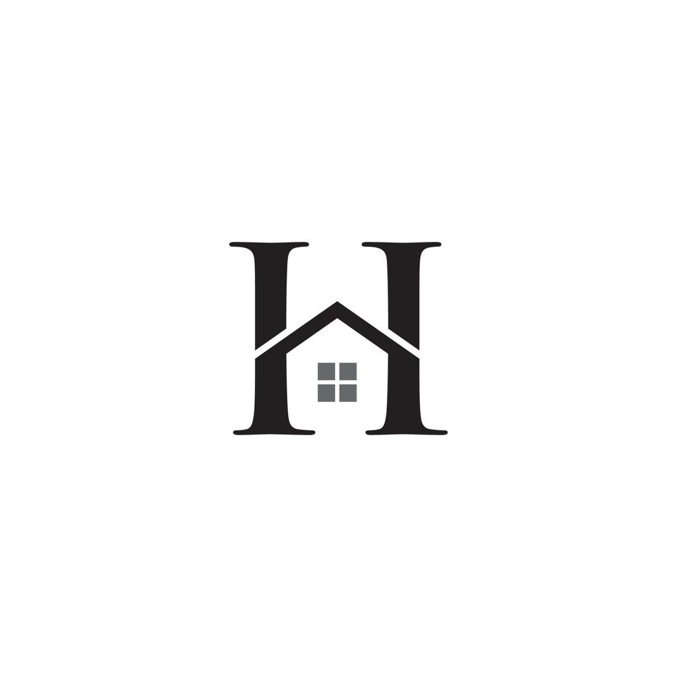 brief h en huis logo of icoon ontwerp vector