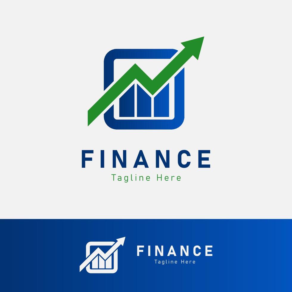 financiën diagram en pijl logo vector