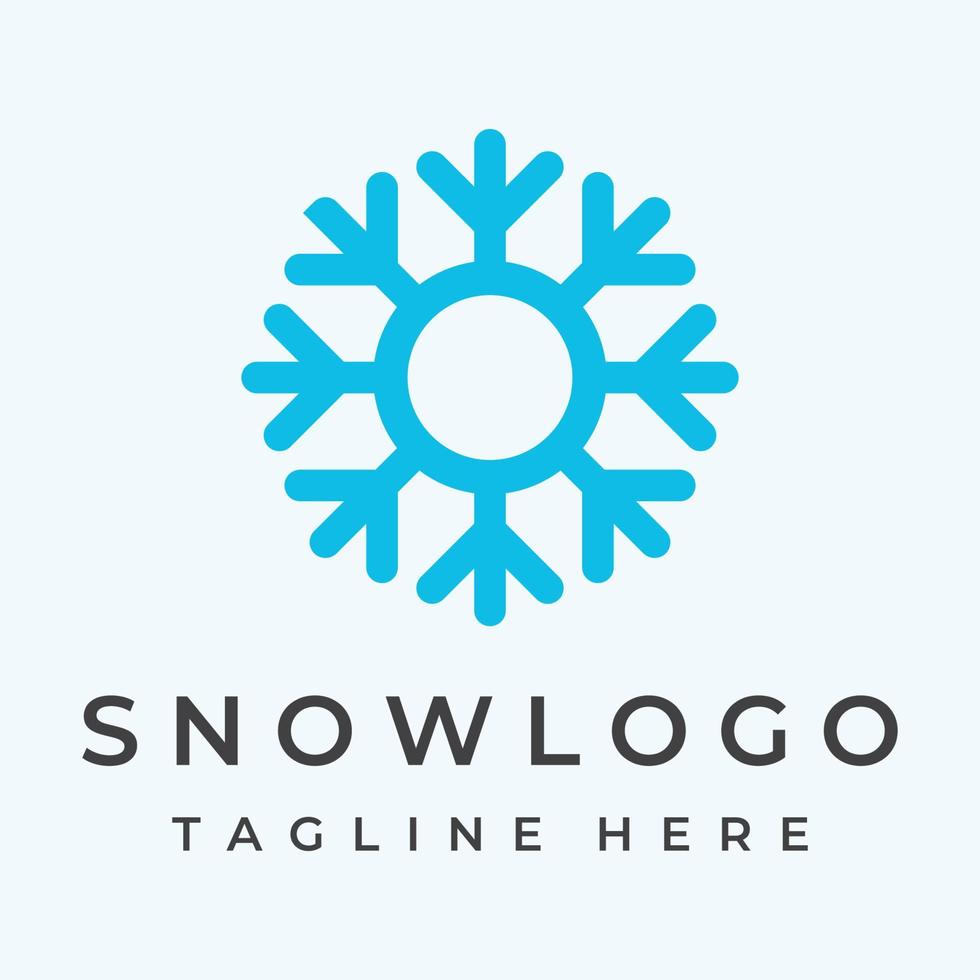 logo sjabloon ontwerp abstract blauw sneeuwvlok of verkoudheid elementen met overzicht.logo voor winter, pictogrammen, ijs, koud. vector