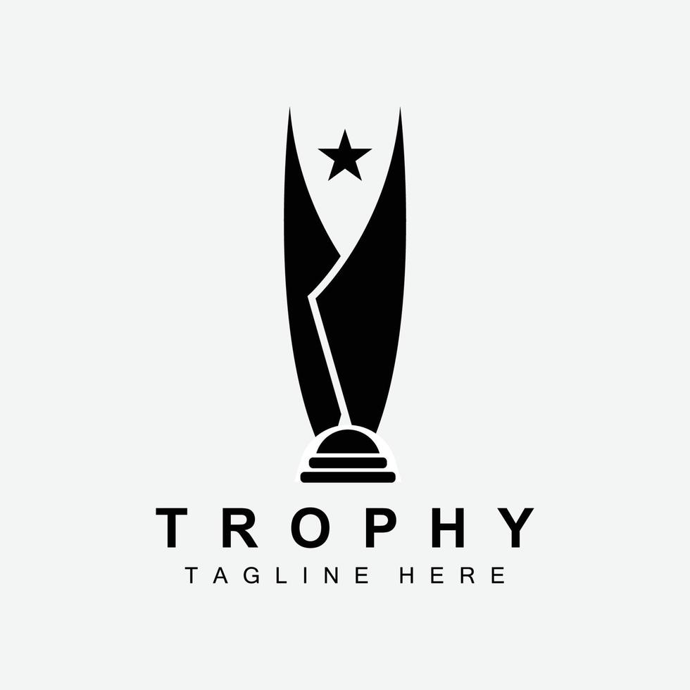 trofee logo ontwerp, prijs winnaar kampioenschap trofee vector, succes merk vector