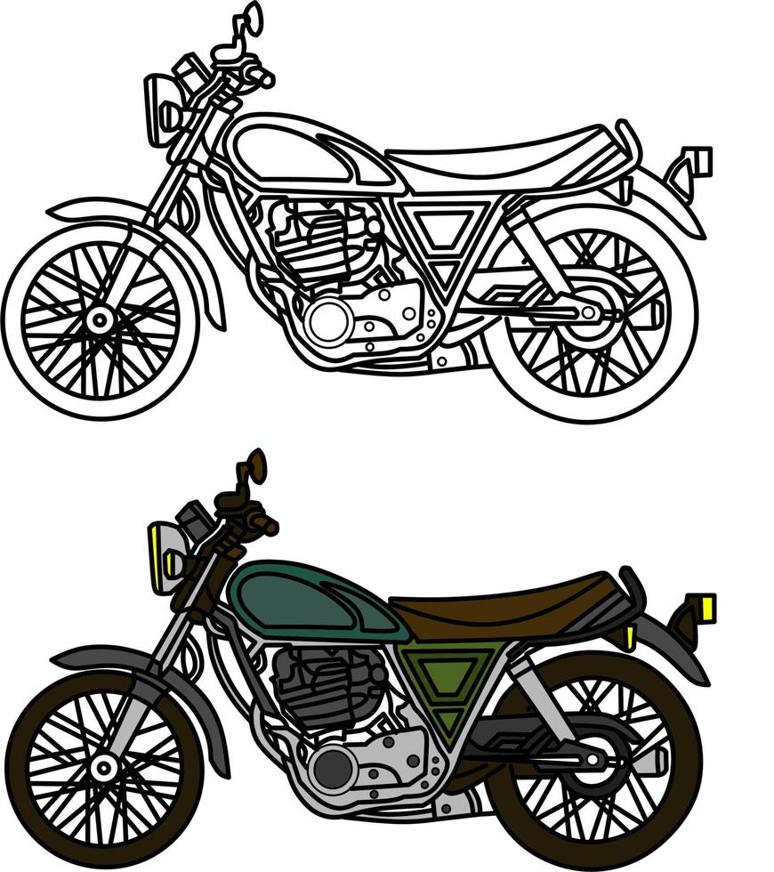 motorfiets voor kleur boek vector