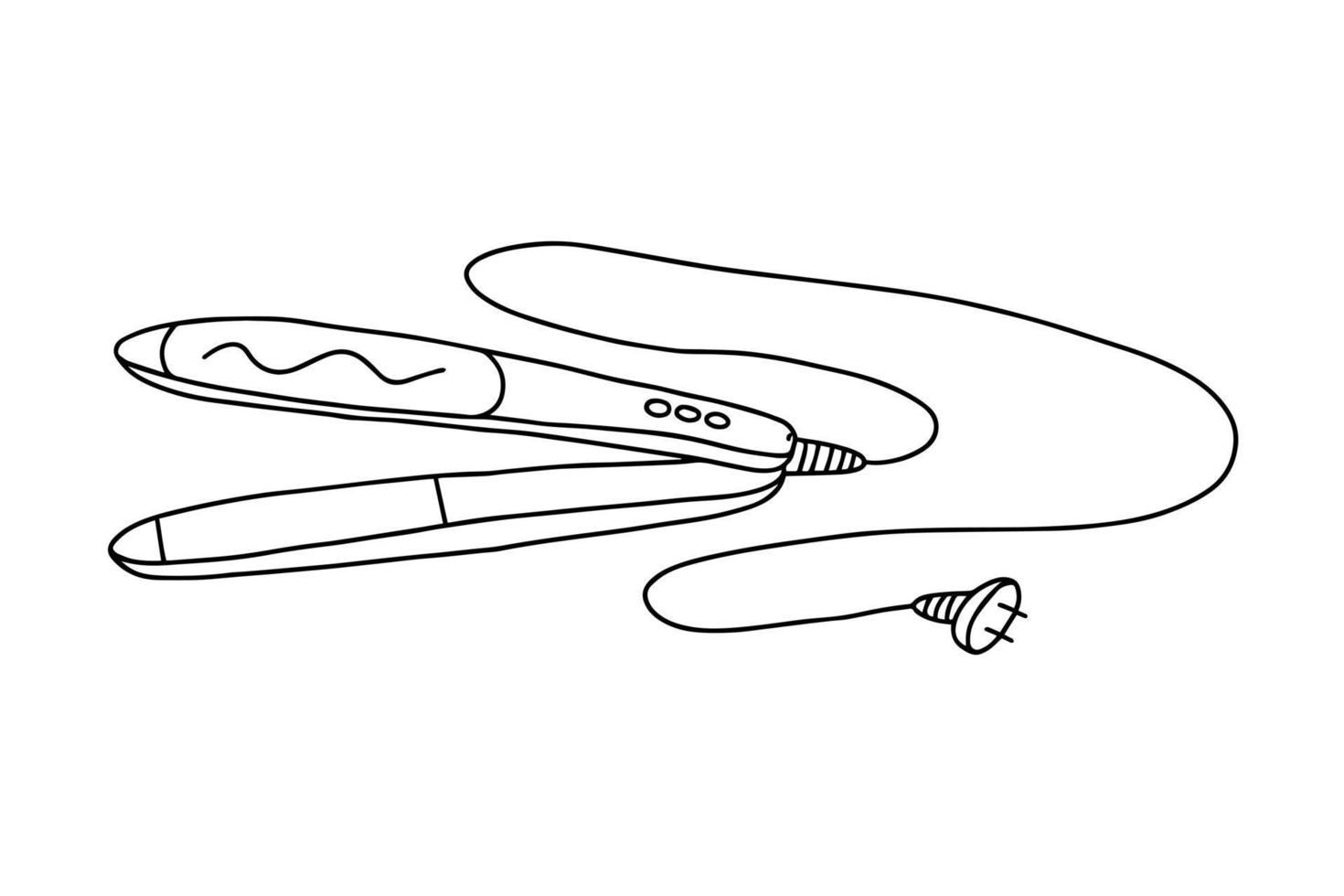 tekening haar- stijltang vector klem kunst. hand- getrokken haar- stijltang geïsoleerd