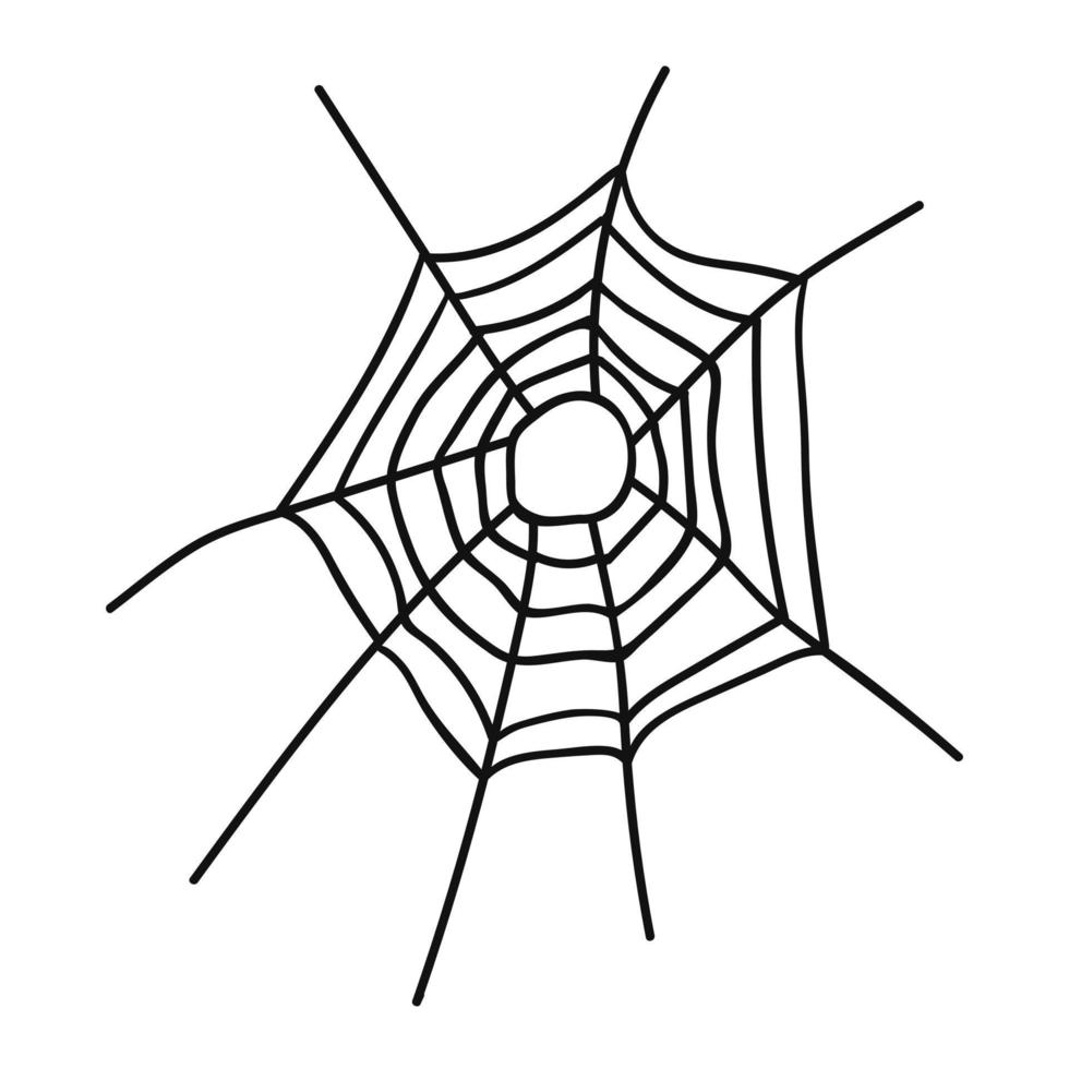 spinnen web vector illustratie. hand- getrokken tekening spinnen web. halloween decor, sticker, groet kaarten, textiel.
